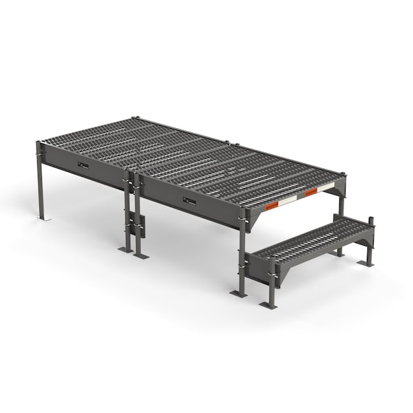 Custom Work Platform, 2 Steps, Modular, 35"W x 77"L Platform, Adjustable to 18"-21"H, Style 1