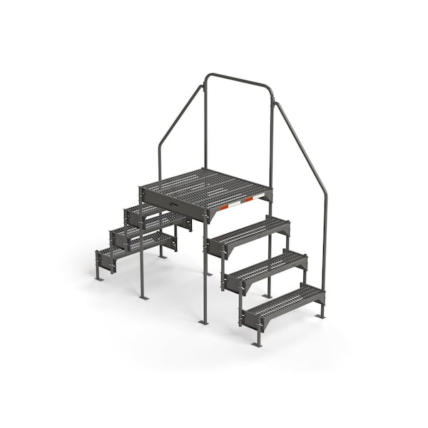 Custom Work Platform, 4 Steps, Modular, 35"W x 39"L Platform, Adjustable to 42"-45"H, Style 6