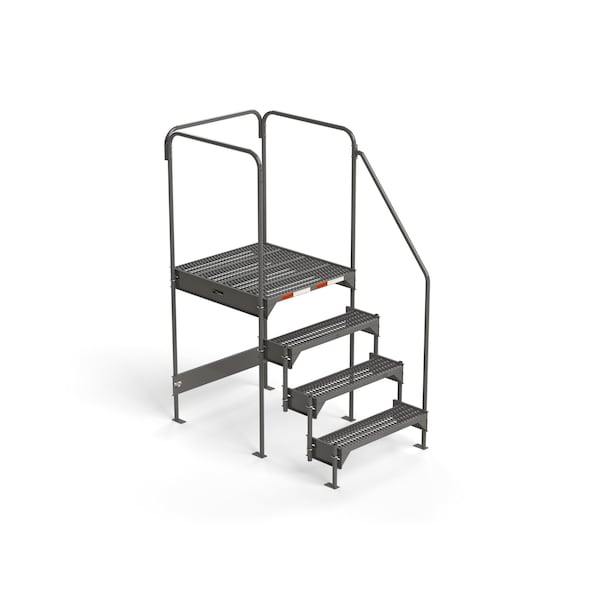 Custom Work Platform, 4 Steps, Modular, 35"W x 39"L Platform, Adjustable to 42"-45"H, Style 8