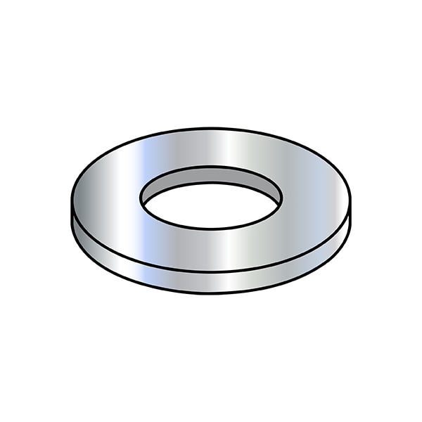 Flat Washer, For Screw Size M10 , Steel Zinc Plated Finish, 2000 PK