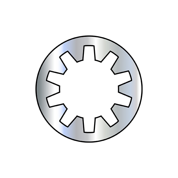 Internal Tooth Lock Washer, For Screw Size M3 Spring Steel, Zinc Clear Finish, 10000 PK