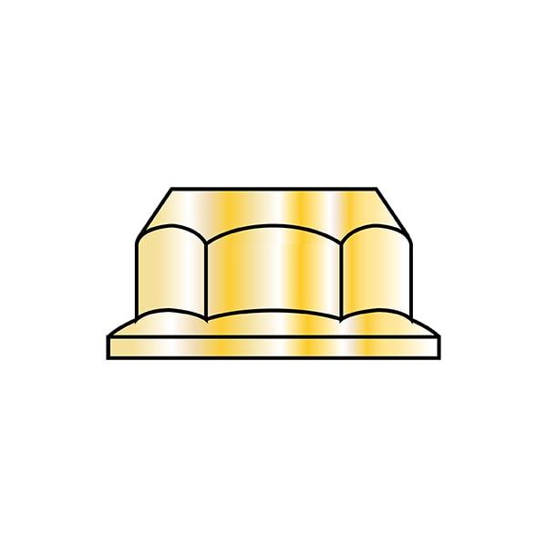 Flange Nut, M10-1.50, Steel, Class 8, Zinc Yellow, 15 mm Hex Wd, 1000 PK