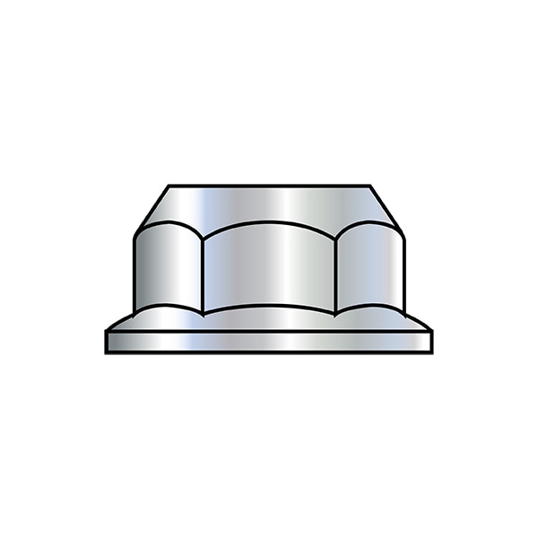 Flange Nut, M10-1.50, Steel, Class 8, Zinc Plated, 15 mm Hex Wd, 1000 PK