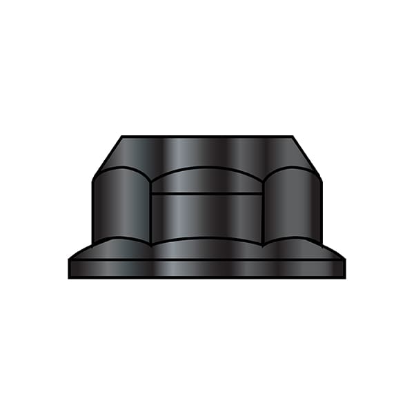 Flange Nut, M10-1.50, Steel, Class 10, Black Phosphate, 15 mm Hex Wd, 9.6 mm Hex Ht, 1000 PK