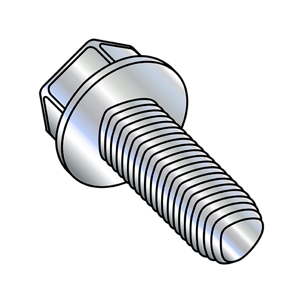 Thread Cutting Screw, M3-0.50 x 10 mm, Wax Steel Hex Head Hex Drive, 10000 PK