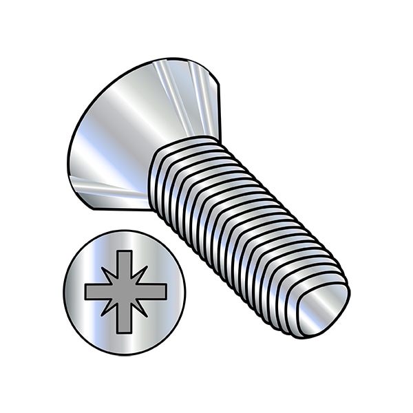 Thread Cutting Screw, M6-1.00 x 16 mm, Wax Steel Flat Head 6000 PK