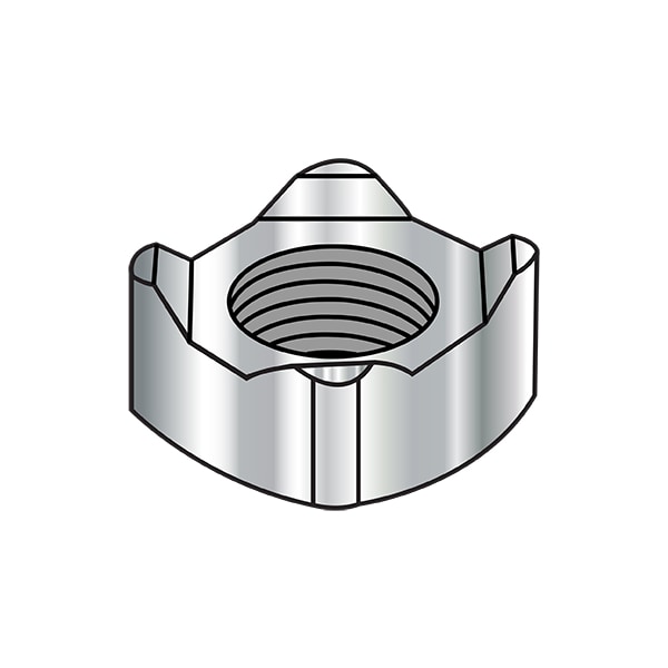 Square Weld Nut, M5-0.80, Stainless Steel, 9 mm Wd, 9 mm Lg, 4.2 mm Ht, 2000 PK