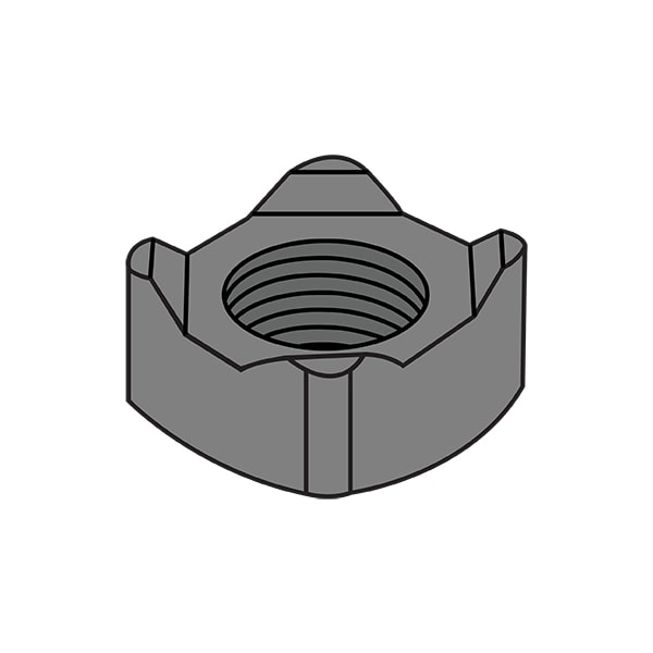 Square Weld Nut, M6-1.00, Steel, 10 mm Wd, 10 mm Lg, 5 mm Ht, 6000 PK