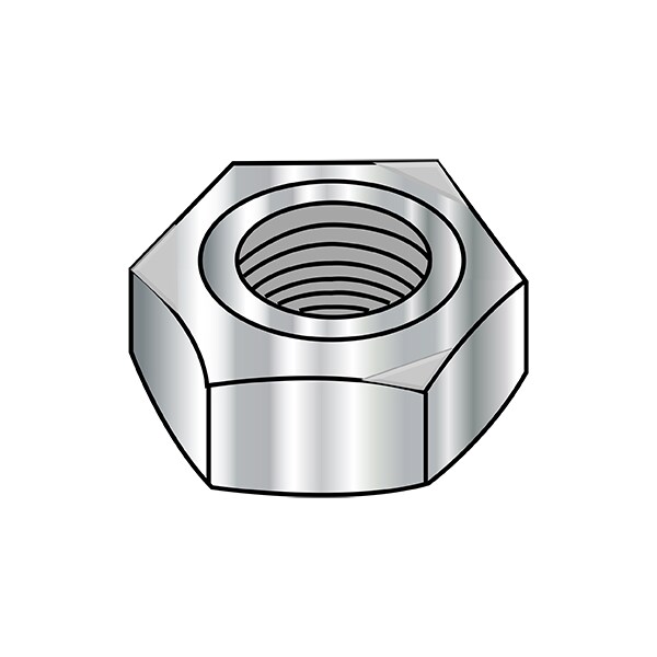 Hex Weld Nut, M6-1.00, Stainless Steel, 11 mm Wd, 5 mm Ht, 2500 PK