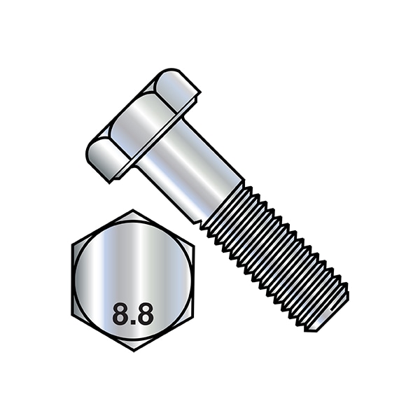 Class 8.8, M10-0.40 Hex Head Cap Screw, Zinc Plated Steel, 40 mm L, 300 PK