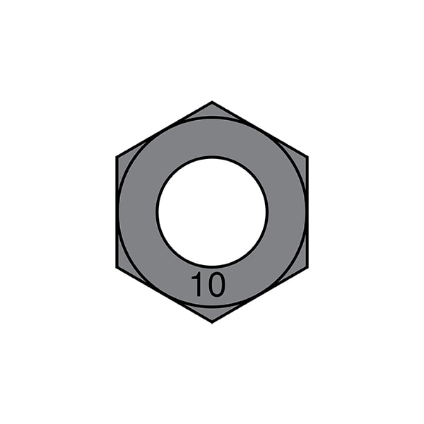 Hex Nut, M5-0.8, Steel, Class 10, Plain, 10000 PK