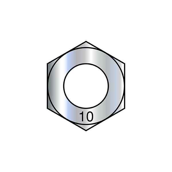 Hex Nut, M5-0.80, Steel, Class 10, Zinc Plated, 4500 PK