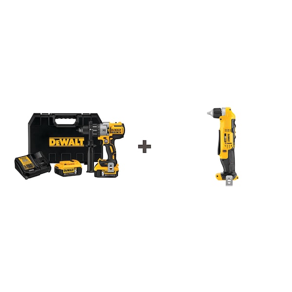 Cordless Hmr Drill Kit w/Rt Angle Drill