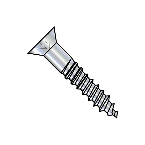 Wood Screw, #9, 3 in, Zinc Plated Steel Flat Head Phillips Drive, 800 PK