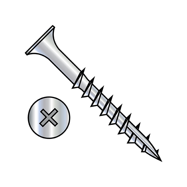 Deck Screw, #10 x 3-1/2 in, Steel, Flat Head, Phillips Drive, 1000 PK