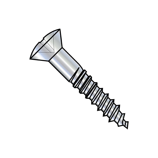 Wood Screw, #8, 2 in, Zinc Plated Steel Oval Head Phillips Drive, 1800 PK