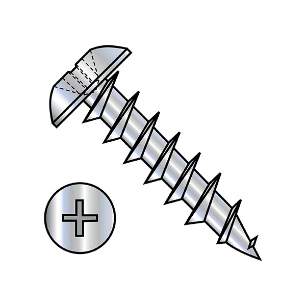 Wood Screw, #8, 1/2 in, Zinc Plated Steel Truss Head Phillips Drive, 7000 PK