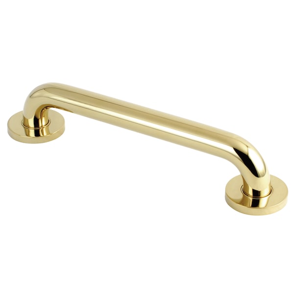 Contemporary DR514122 12" Decorative ADA Grab Bar, 14-13/16" L, Brass, Polished Brass