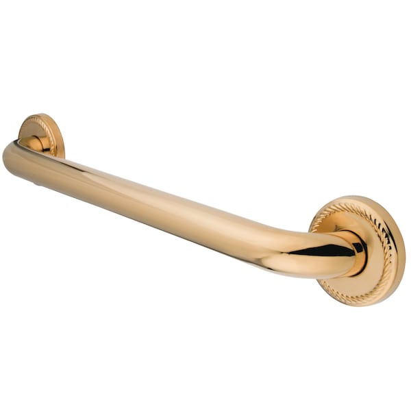 Contemporary DR814162 16" Decorative 1-1/4" OD Grab B, 19-1/16" L, 17 ga. Brass, Polished Brass