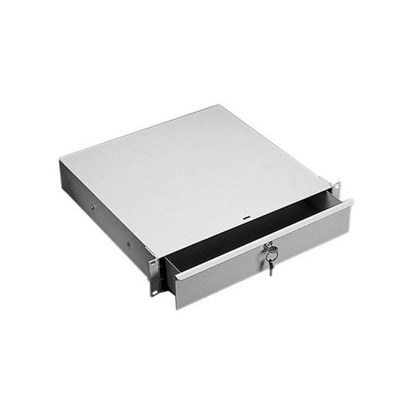 Rack-Angle Mounted Drawer, 1Ux19.00, Lt Gray, Steel