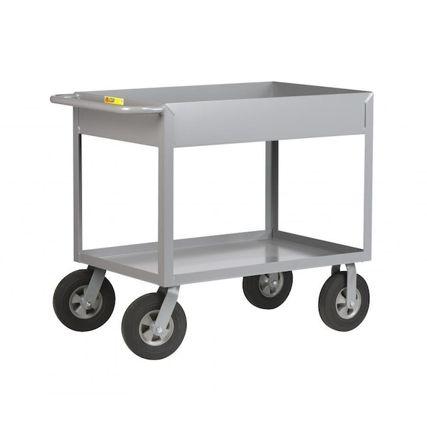 Cushion Load Deep Shelf Tray Truck, Steel, 1200 lb Load Capacity, 66 in L, 30 in W, 36 in H