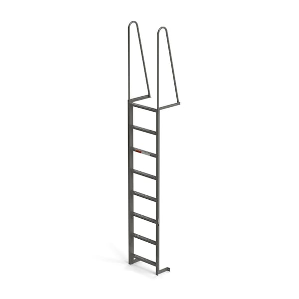 Fixed Dock Ladder, Walk Through, 8 Steps, Top Step Height 7'6", Overall Length 11'