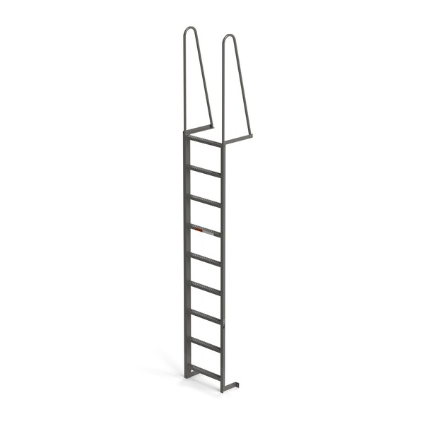 Fixed Dock Ladder, Walk Through, 9 Steps, Top Step Height 8'6", Overall Length 12'
