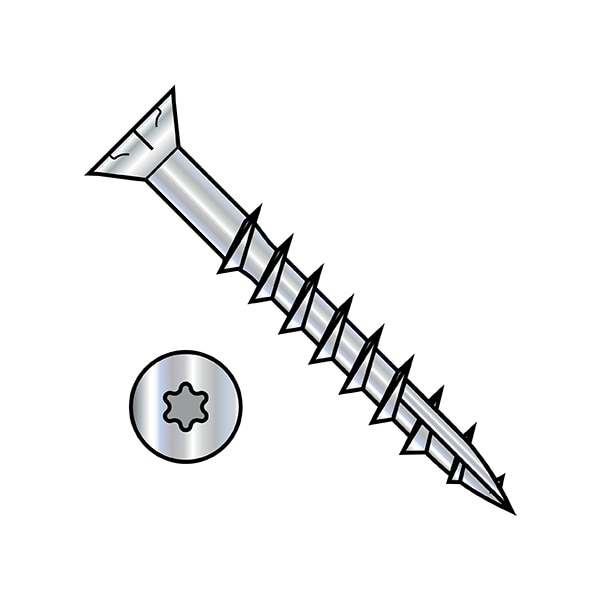 Deck Screw, #10 x 2-1/2 in, Steel, Flat Head, Torx Drive, 1500 PK