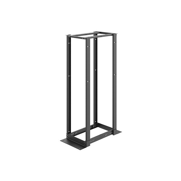 Open Frame Rack, Black, Aluminum 4-Post