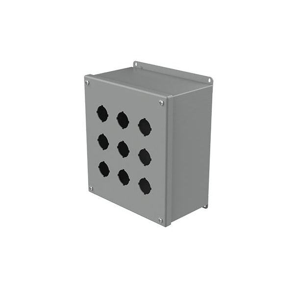 Captive Screws Electrical Enclosures, 9-1/2 in H, 4-3/4 in D, 8-1/4 in W, NEMA 12, Steel