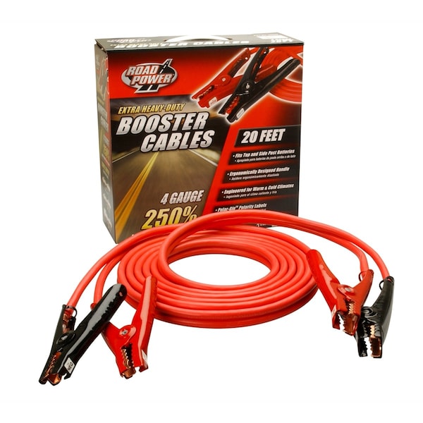 Polar-Glo Booster Cable Clamp, 20 Ft. 4 Gauge W/ 500 Amp