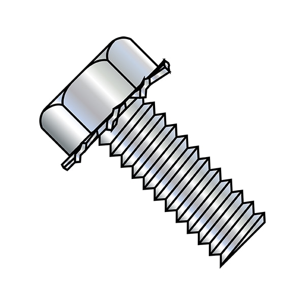 1/4"-20 x 1/2 in Hex Hex Machine Screw, Zinc Plated Steel, 3000 PK