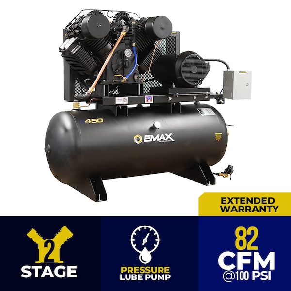 EP 20HP Horizontal 120 Gallon Air Compressor, 3 Phase
