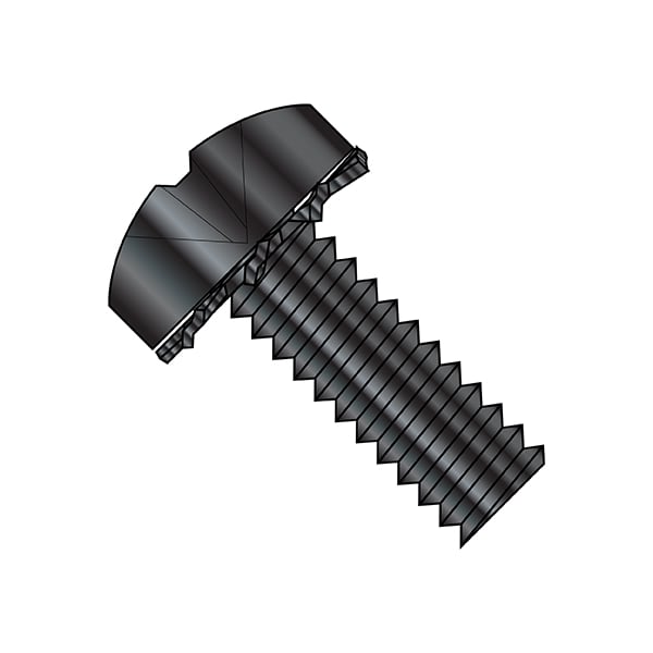 #10-24 x 1/2 in Phillips Pan Machine Screw, Zinc Black Steel, 5000 PK