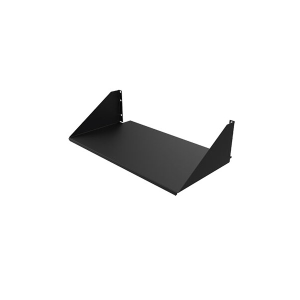 Single-Sided Solid-Steel Shelf, fits 23" rack, Black, Steel