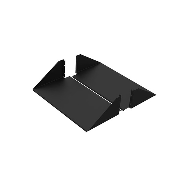 Double-Sided Solid-Steel Shelf, fits 19 in. LAN R., Black, Steel