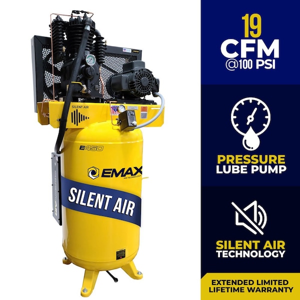 ESP 5HP Vertical 80 Gallon Air Compressor, 1 Phase