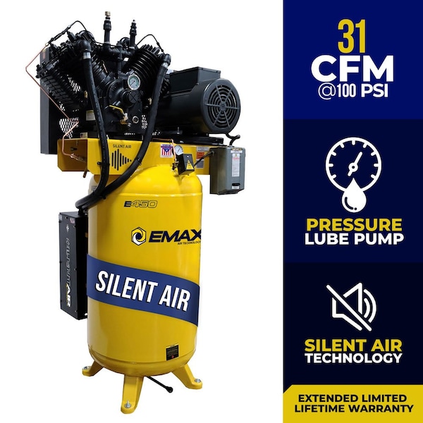 ESP 7.5HP Vertical 80 Gallon Air Compressor, 1 Phase
