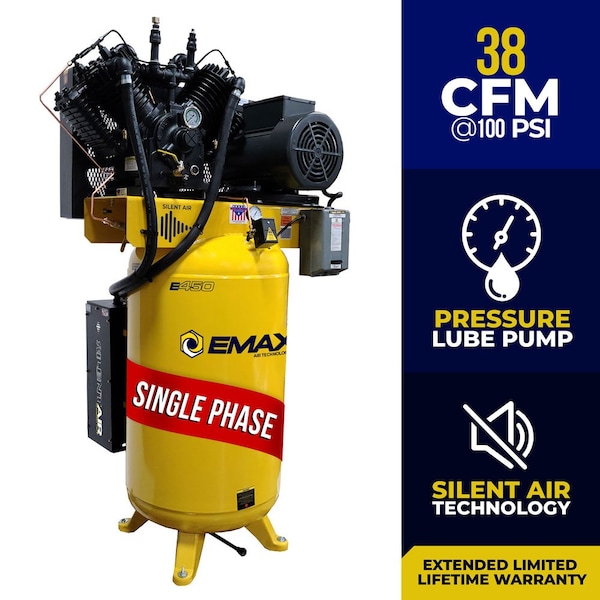 ESP 10HP Vertical 80 Gallon Air Compressor, 1 Phase