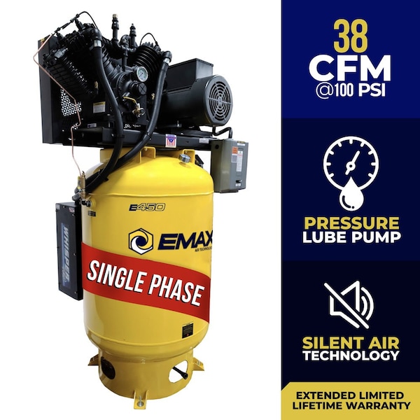 ESP 10HP Vertical 120 Gallon Air Compressor, 1 Phase