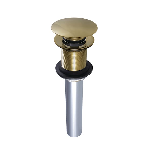 Brass, Bathroom Sink Drain, Push Pop-Up Drain without Overflow
