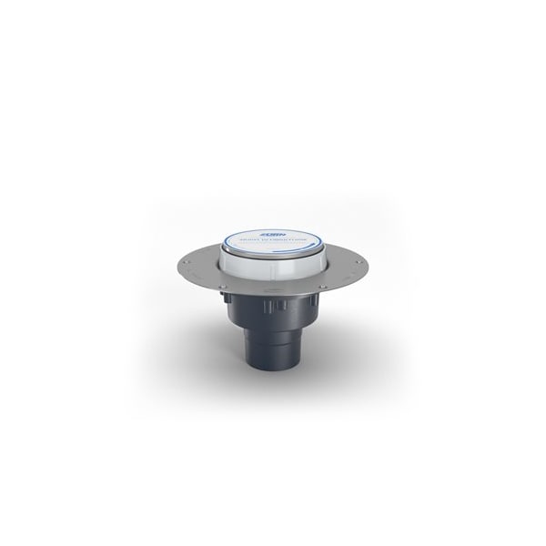 PVC; Deck Plate: Stainless Steel, Strainer: Round, Floor Cleanout with Deck Plate