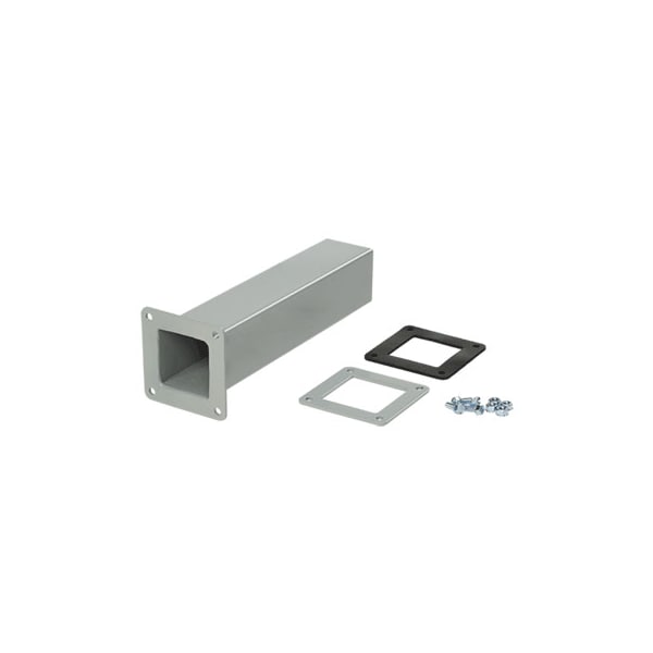 Cut-Off Fitting, 2.50x2.50, Gray, Steel