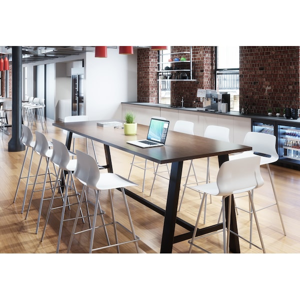 Rectangle KFI Midtown 3.5 x 8 FT Conference Table, Fashion Grey Finish, Bistro Height, 42 W, 96 L