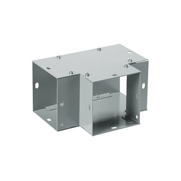 Flush Tee, 10.00x10.00, Gray, Steel 90-Degree