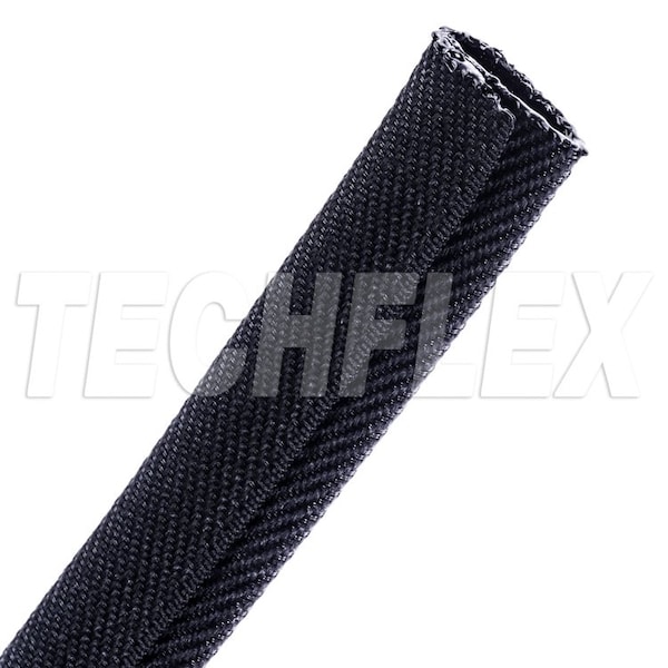 Cable Wrap, 1 in Inside Dia., 25 ft, Polyester, Black