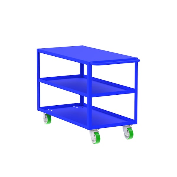 Flush-Top Utility Car, Three Shelf, 24x48