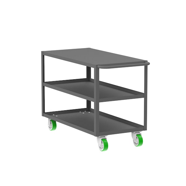 Flush-Top Utility Car, Three Shelf, 24x48