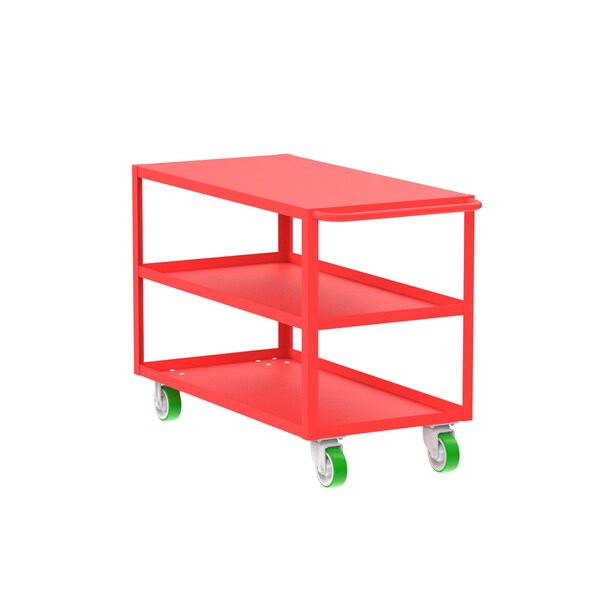 Flush-Top Utility Car, Three Shelf, 24x48