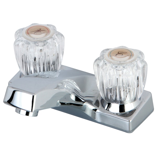 Dual Handle FB101LP 4" Centerset Lavatory Faucet, 4" Mount, Polished chrome 3 Hole